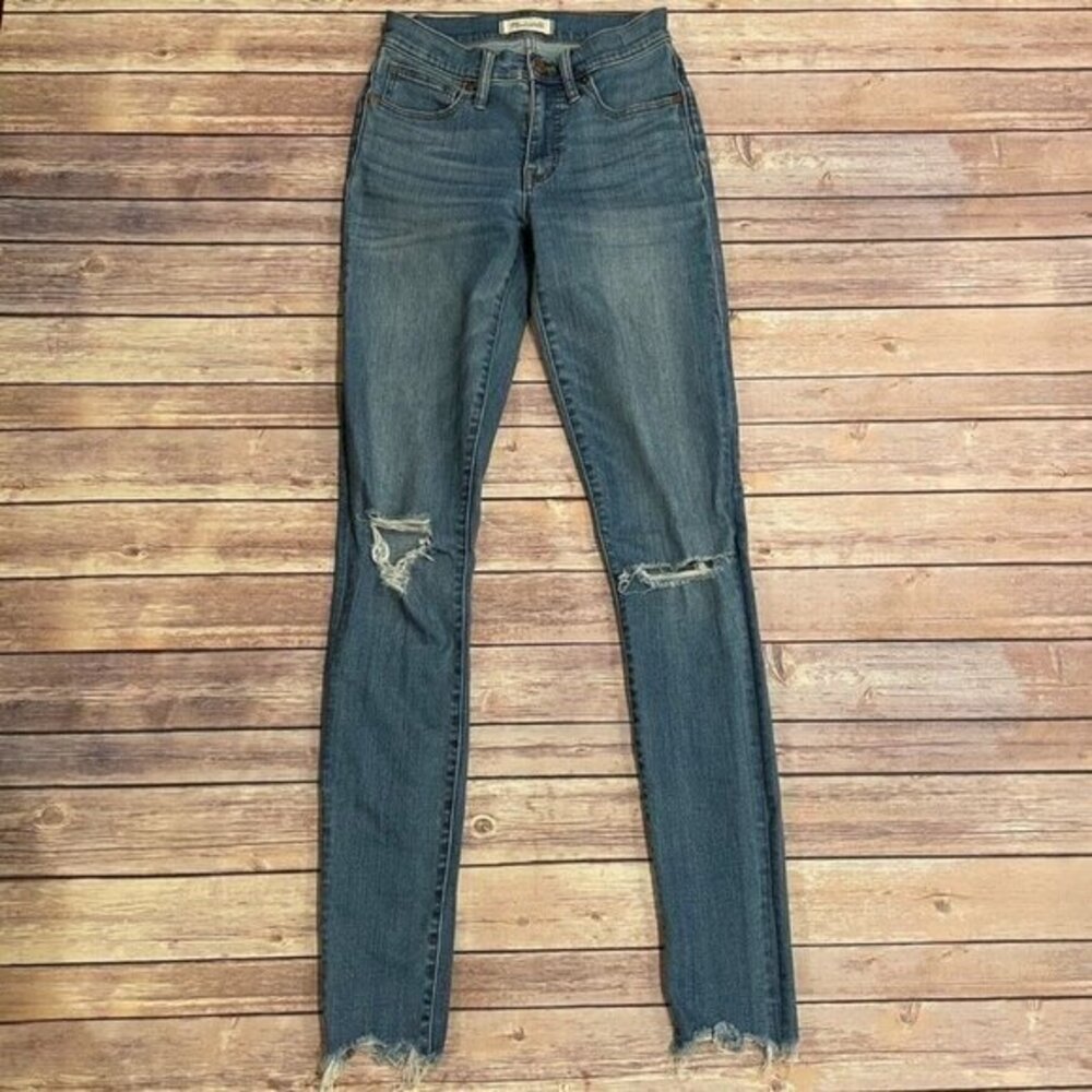 Madewell Tall 9 Inch High Rise Skinny Jeans Frankie Chewed Hem Taller